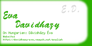 eva davidhazy business card